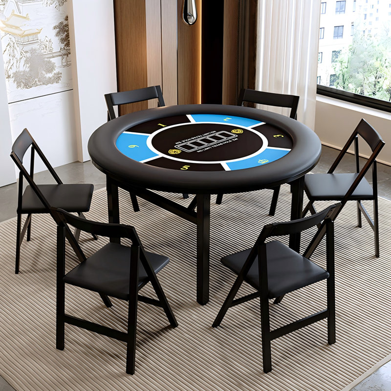 Table de poker 47,24 "pliable moderne minimaliste avec 6 chaises pliantes