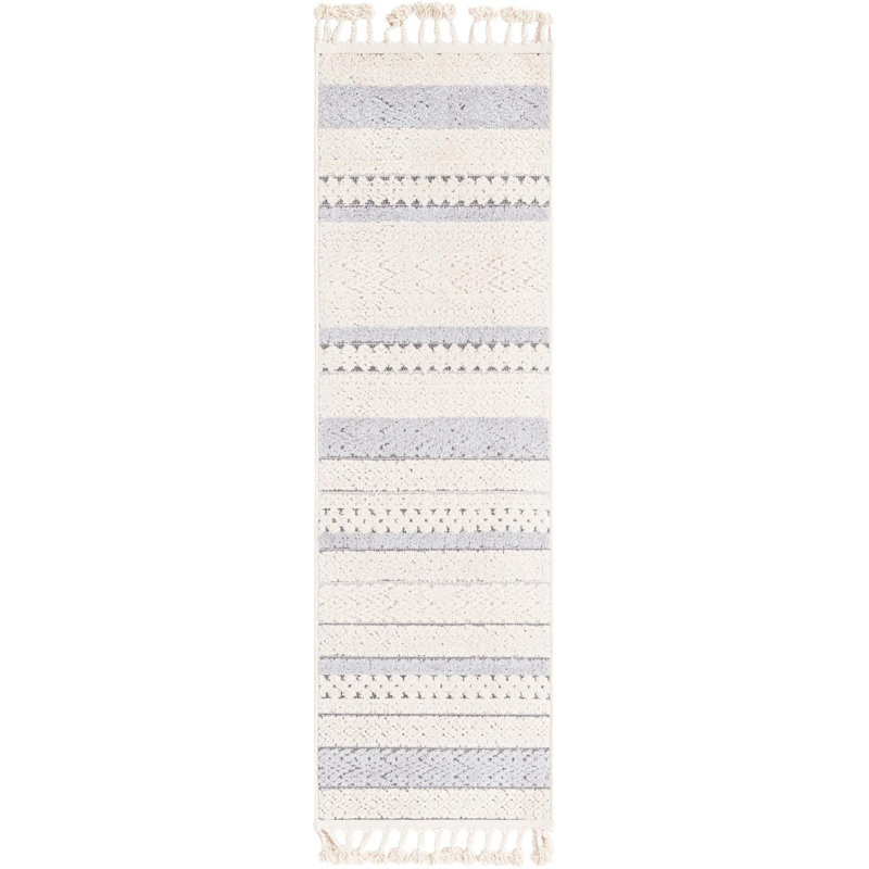Tapis contemporain beige Britnie, Tapis de couloir 2 pi x 6 pi