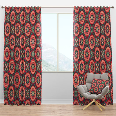 Panneau de rideau simple semi-diaphane avec passe-tringle Vintage