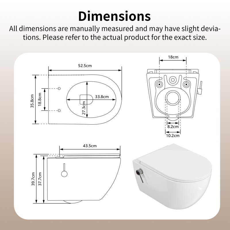 DeerValley 1.6L LPF Elongated Wall Hung Toilets