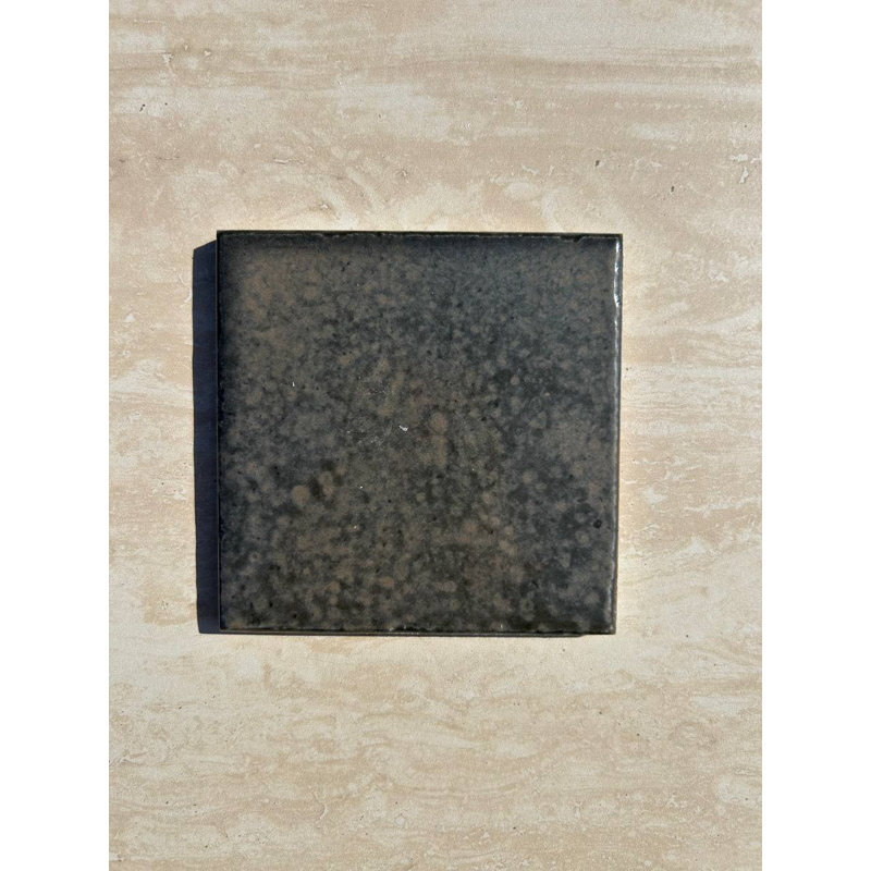 Graphite 4x4 Ceramic Polished Wall Tile, Black