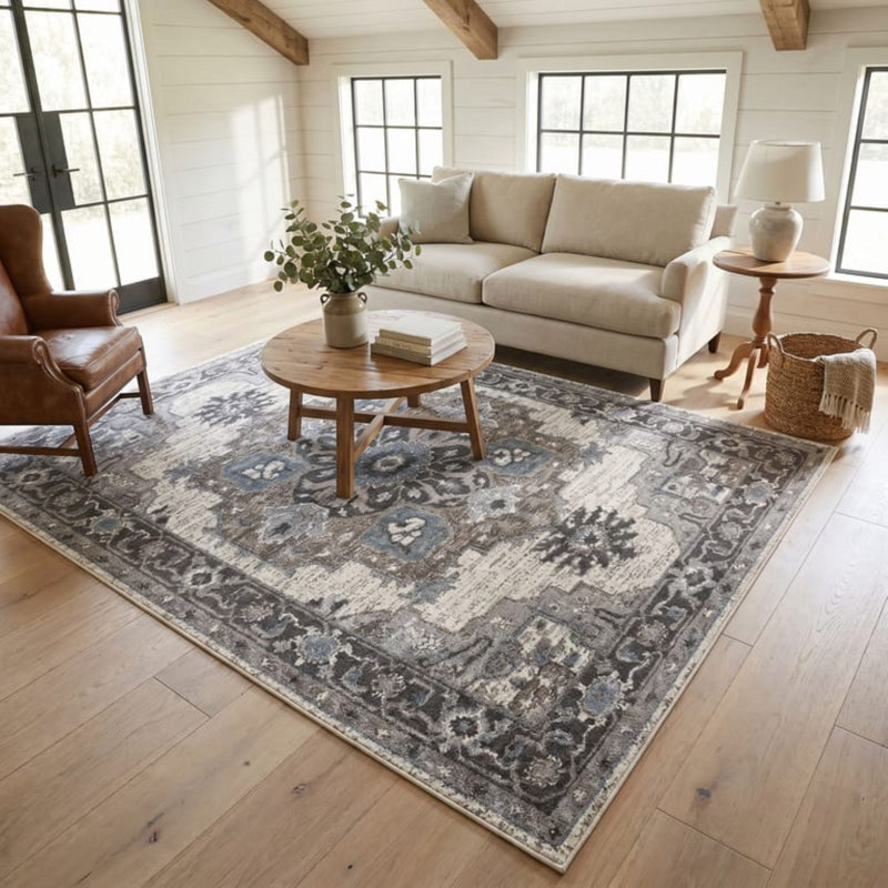 Tapis Honig Farmhouse Botanical Medallion, Rectangle 8 pi 9 po x 11 pi 9 po