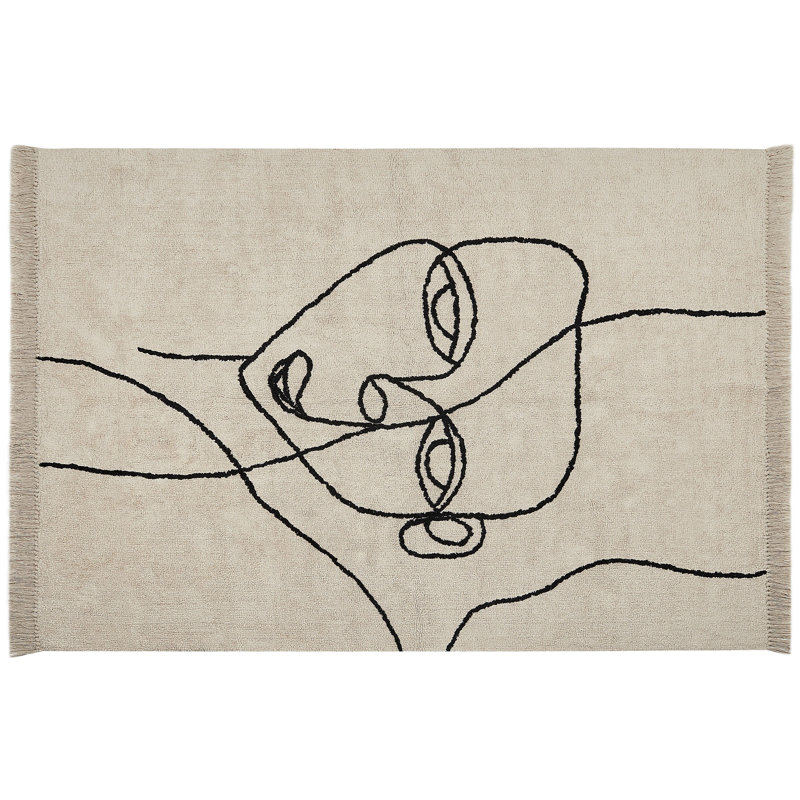 Sandiacre Abstract Cotton Area Rug, Rectangle 160cm x 200cm