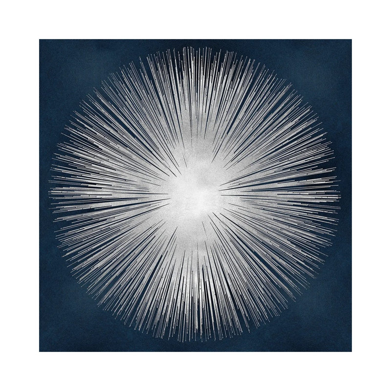 Silver Sunburst On Blue I by Abby Young - Wrapped Canvas Gallery-Wrapped Canvas Giclée, 45.72 cm H x 45.72 cm W x 3.175 cm D