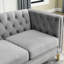 Canapé modulaire en velours de 82,2 pouces en forme de L 5 pour la chambre à coucher. Bois massif, coussins en mousse confortables. Bureau classique et tendance. Structure en bois, style élégant et confortable