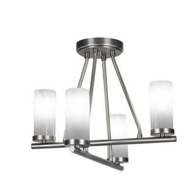 Trinity 4 Light Semi-Flush With 2.5” Glass