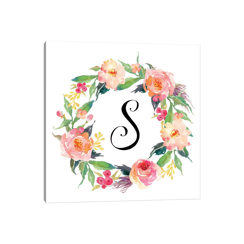 S (Initial) 1 Piece Painting on Canvas, 66.04 cm H x 66.04 cm W x 1.91 cm D, Wrapped Canvas