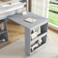 Lit mezzanine simple en bois d'hévéa avec bureau fonctionnel et armoires de rangement, espace optimisé gris-1329295225