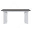 Ensemble de table de salle à manger moderne 7 pièces avec 6 chaises rembourrées gris foncé et blanc Topmax