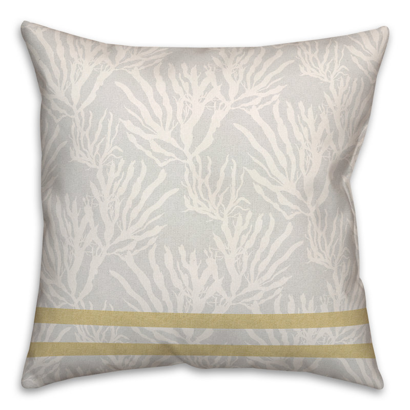 Polyester/Polyester Blend Throw Square Pillow Cover & Insert, White/Yellow