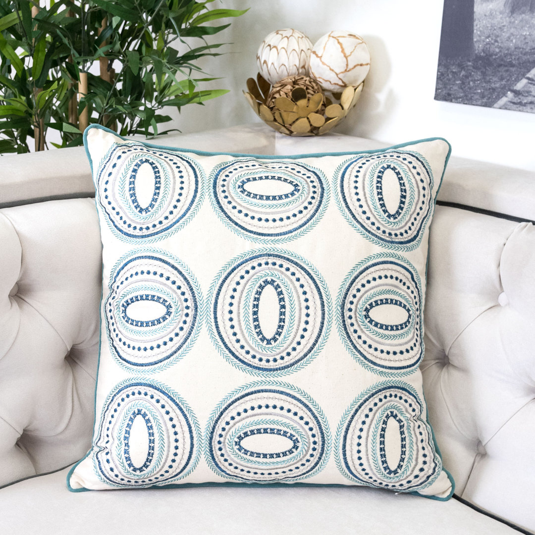 Embroidered Throw Pillow Homey Cozy