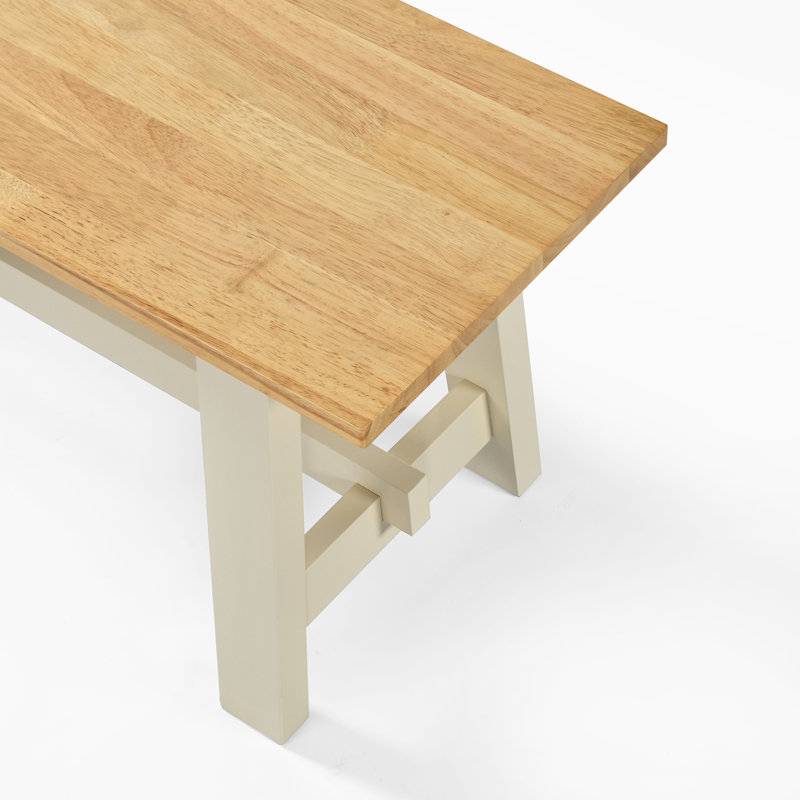 Solid Wood Bench, Oak/Cream