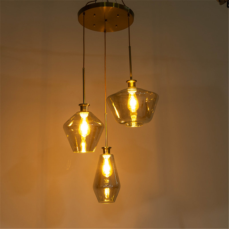 Luminaire suspendu en verre 3 lumières