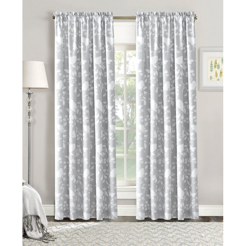Paire de rideaux Sereno, Gris, L 84 po x l 60 po