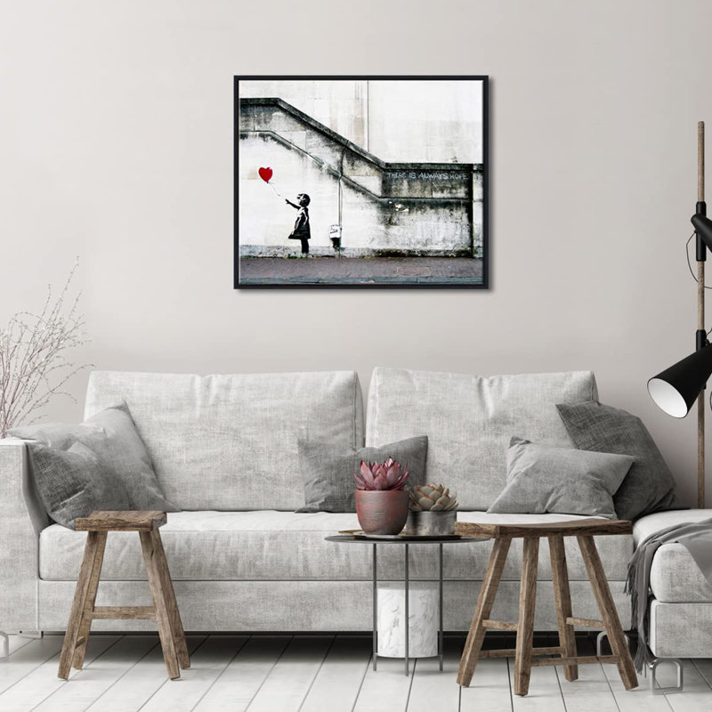 Print on Canvas, Black Single Picture Framed, 60.9cm H x 50.8cm W x 1cm D