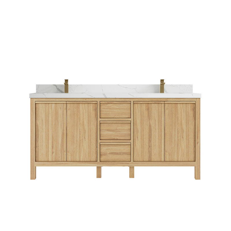 Ensemble de meuble-lavabo double 72 po Elizabeth, Quartz Calacatta Laza