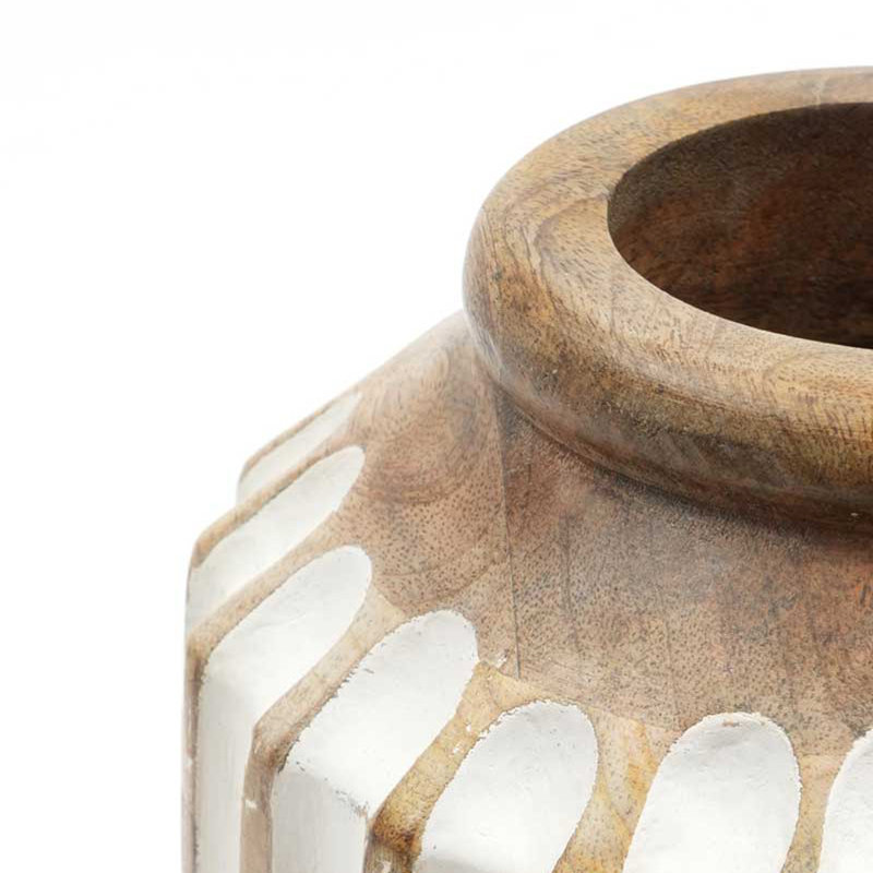 Vase en bois | Décoration en bois rustique faite à la main | Décoration naturelle pour la maison | 6 x 12 po 