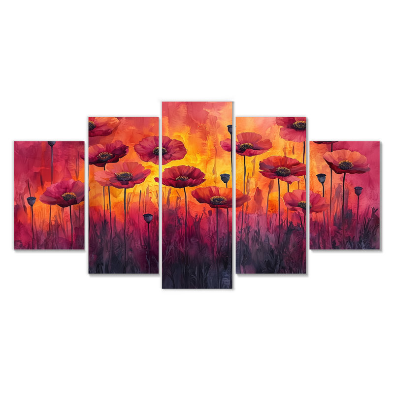 Alan - coquelicots, art mural traditionnel sur toile, diamant