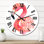 Flamant rose sur fond blanc II - horloge murale traditionnelle