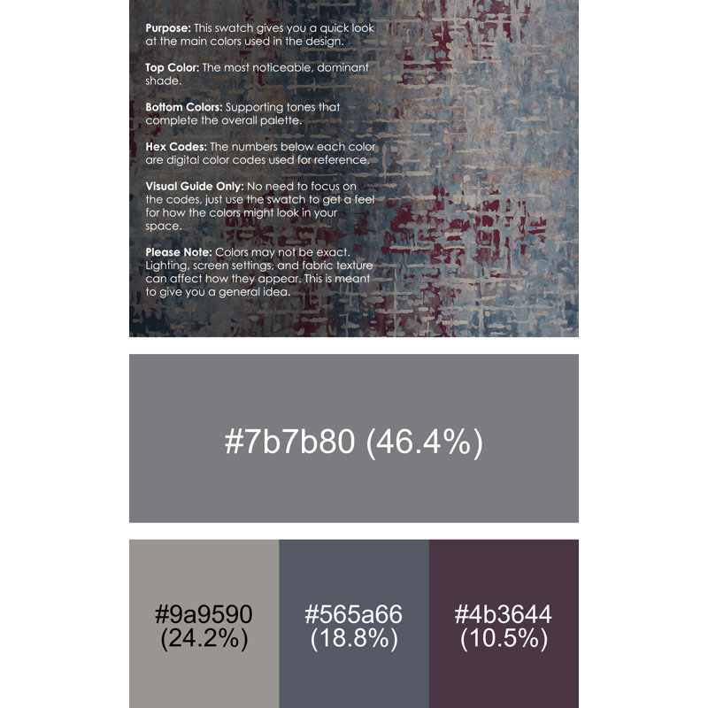 Machine Washable Gray Area Rug, Square 3'