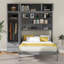 Grand lit escamotable mural avec armoire supérieure, lit pliable peu encombrant avec tablettes et garde-robe pour les petits espaces-1188319446