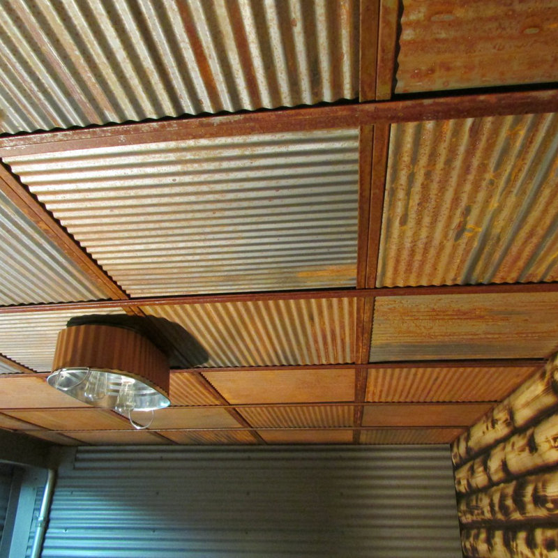 Carreau de plafond suspendu en étain 2 pi x 2 pi Colorado, Rouille
