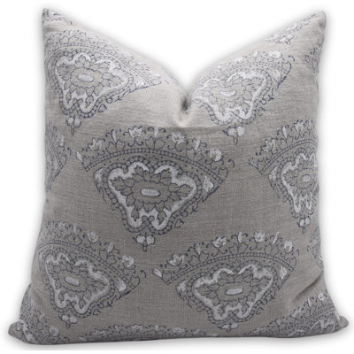 Coussin décoratif bohème en lin imprimé Fab Fabine