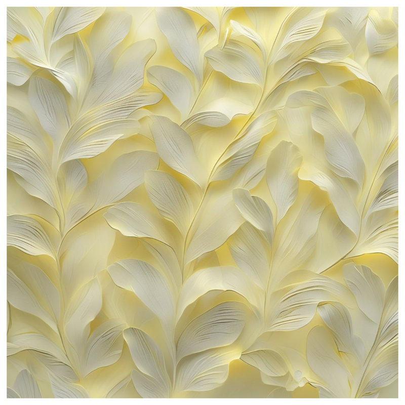 Yellow Leaf Texture Double Sided Throw Pillows, 14 x 14 inches