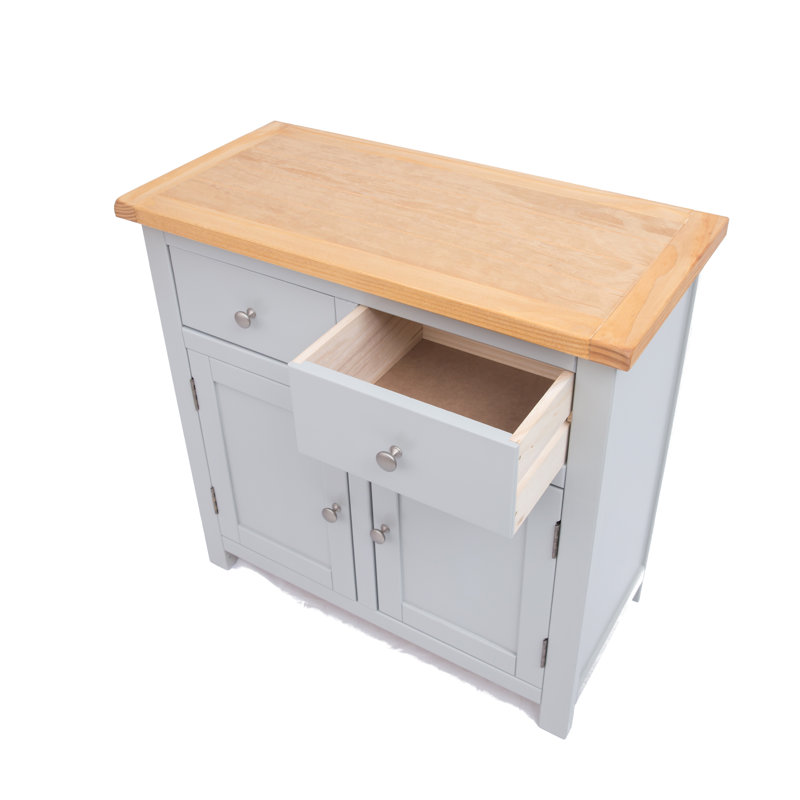 Napolitano 84cm Sideboard, Grey/Satin Chrome