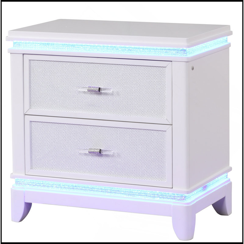 Table de chevet blanc laiteux