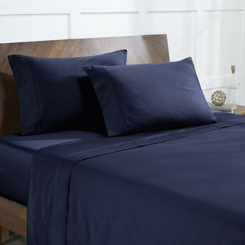 Modern Threads 400 Thread Count 100% Egyptian-Quality Cotton Sheet Set, Ultra Soft, Breathable, Durable, Navy