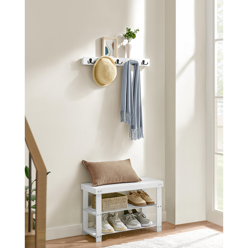 Mairead Hall Tree 75cm Wide with Bench and Shoe Storage, White