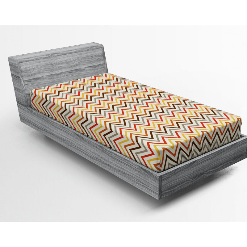 Microfiber Chevron Fitted Sheet, Twin Fitted Sheet