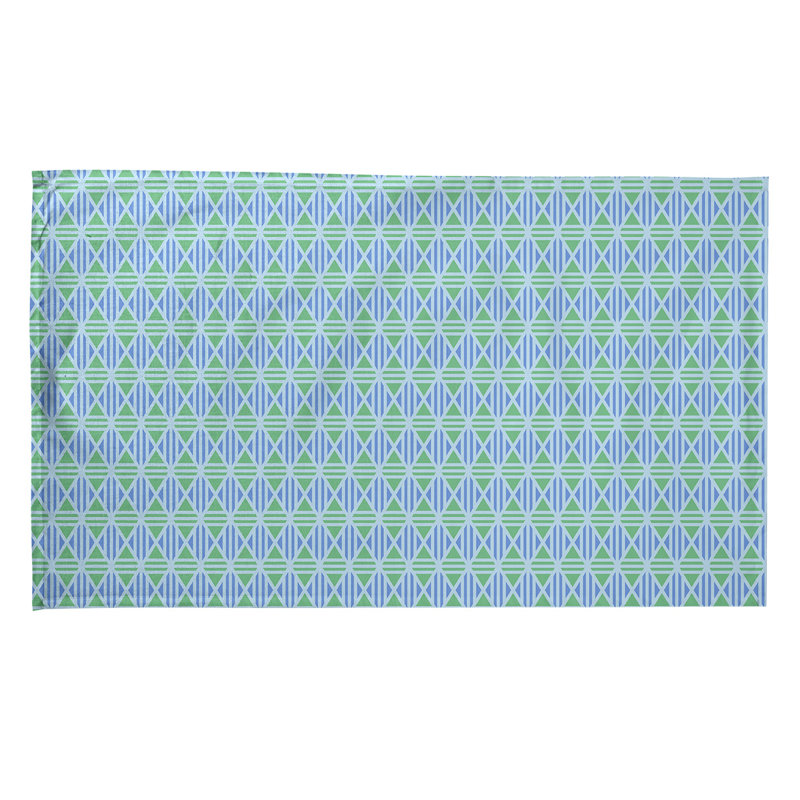 Serviette de thé à losanges doublés Mcguigan, Polyester sergé, Bleu / vert