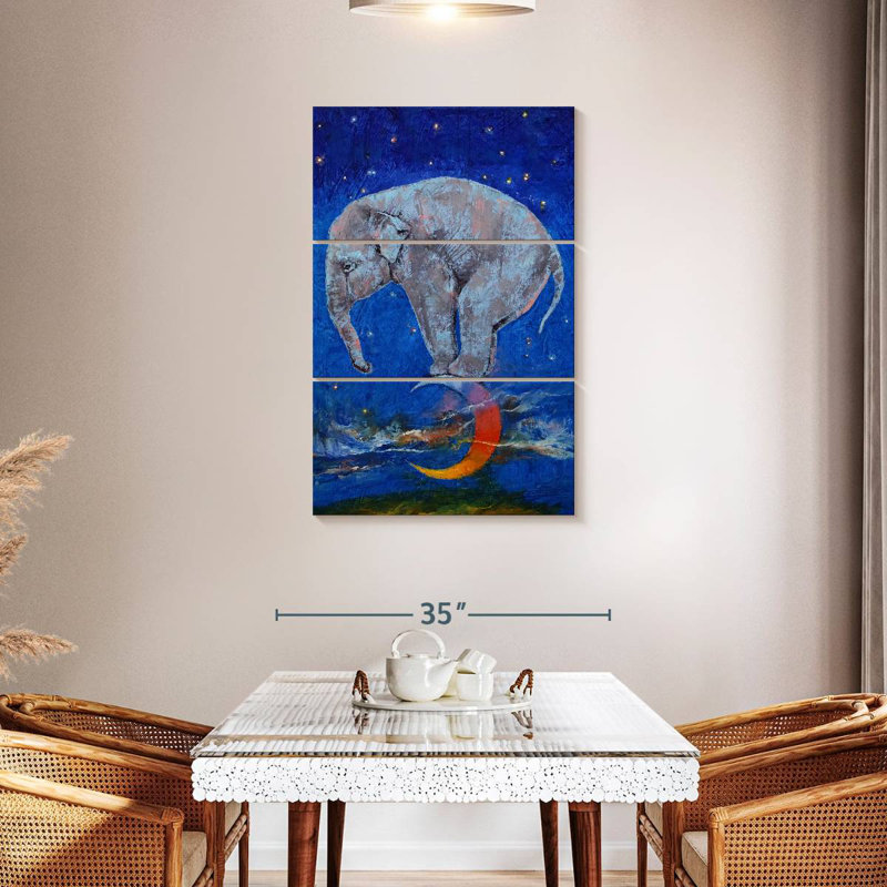 Lune éléphant Brampt, H 32 po x l 20 po