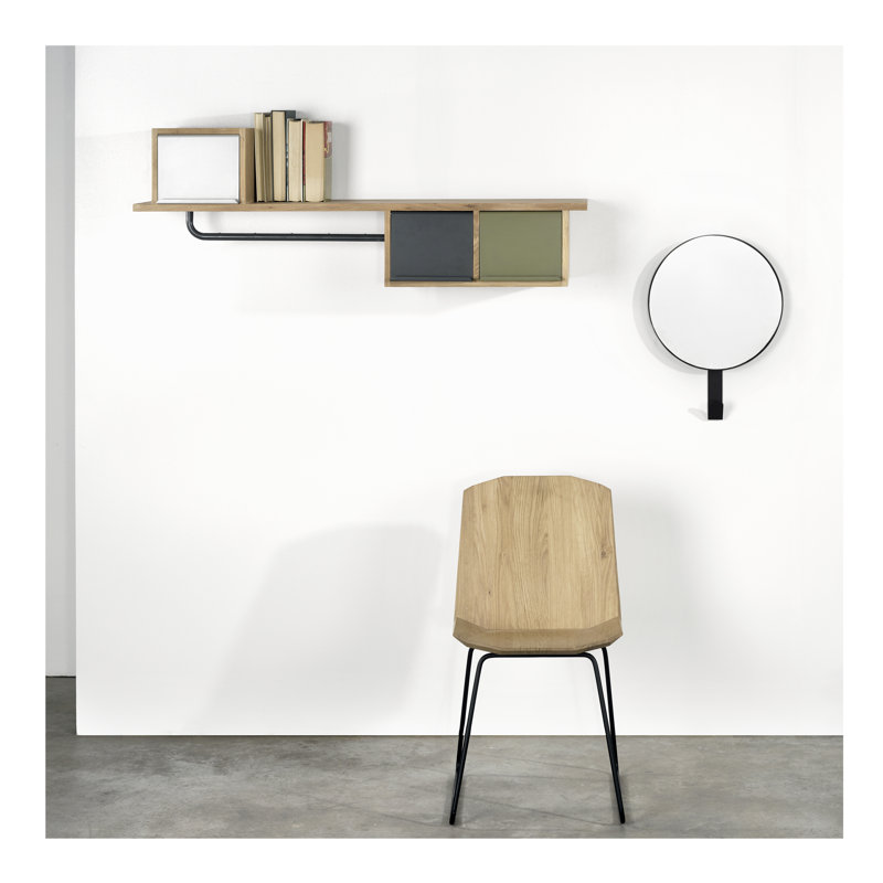 Facette Solid Wood Writing Desk, Natural Oak