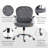 Vinsetto Velvet Home Office Chair,Button Tufted Desk Chair with Padded Armrests,Adjustable Height and Swivel Wheels,Dark Gray-353648600