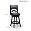 Tabouret de bar naturel de 61 cm (24 po) avec siège pivotant en tissu anthracite et finition amovible