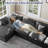 Modern 7 - Piece Corner Sectional Sofa Cloud Couch With Removable Ottomans-1759449923