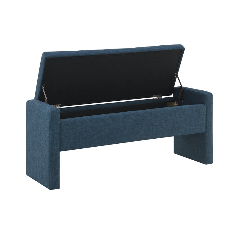 Banc de meuble-lavabo rembourré avec rangement, Navy Blue