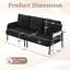 Upholstered Oversized Loveseat with Metal Legs & Side Pockets-2141293580