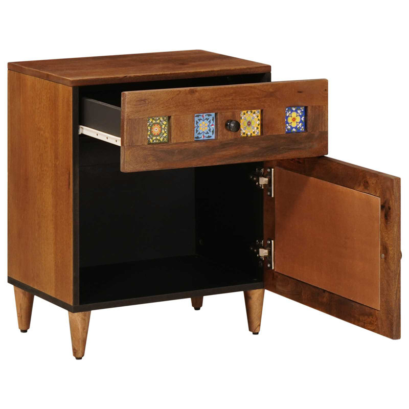 50cm W Solid Wood Bedside Table