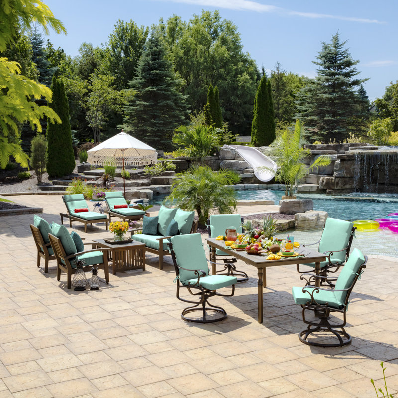 ARDEN Outdoor Chaise Lounge Cushion, Aqua, 2.5" H x 21" W x 42.5" D