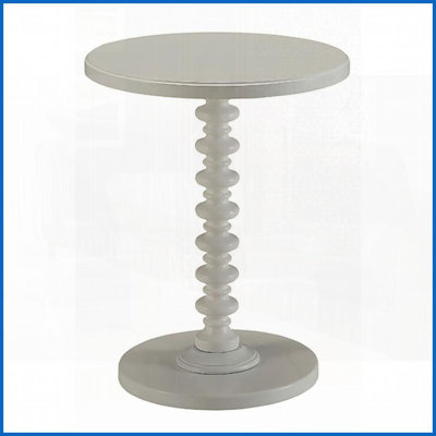 Table basse ronde sarcelle avec piédestal classique - Économie d'espace et bois massif Panneau de fibres à densité moyenne pour salon / salle à manger fonctionnel
