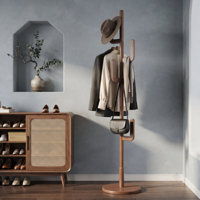 Portemanteau autoportant en forme de L avec conception ajustable pour le salon, le vestibule et la chambre à coucher, portemanteau robuste pour vêtements et accessoires
