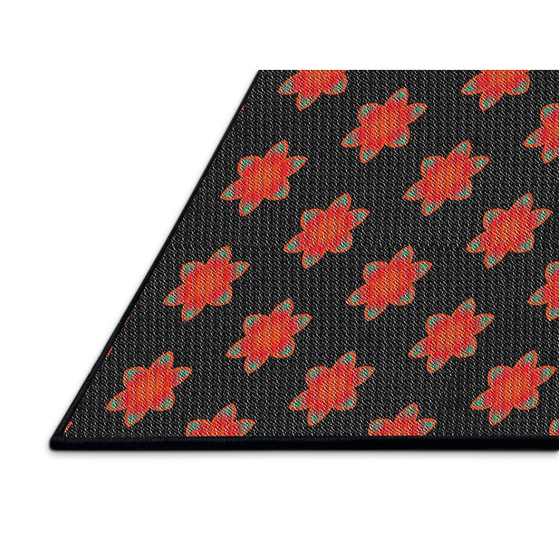 Tapis rouge à motif floral, Rectangle 5 pi x 7 pi