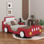 Lit plateforme simple en forme de voiture avec roulettes-376450886