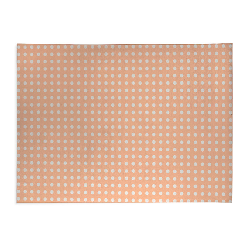 Dot Locked Kids Play Mat, Rectangle 60" x 84", Peach/Orange