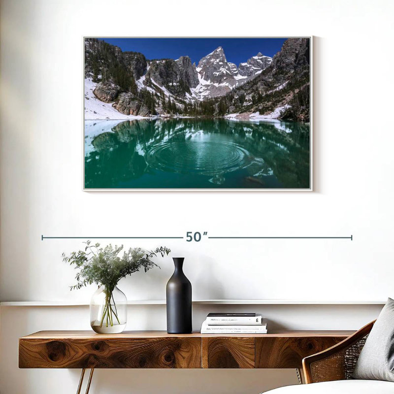 Delta Lake Grand Teton, Cadre flottant blanc, 37 po x 25 po