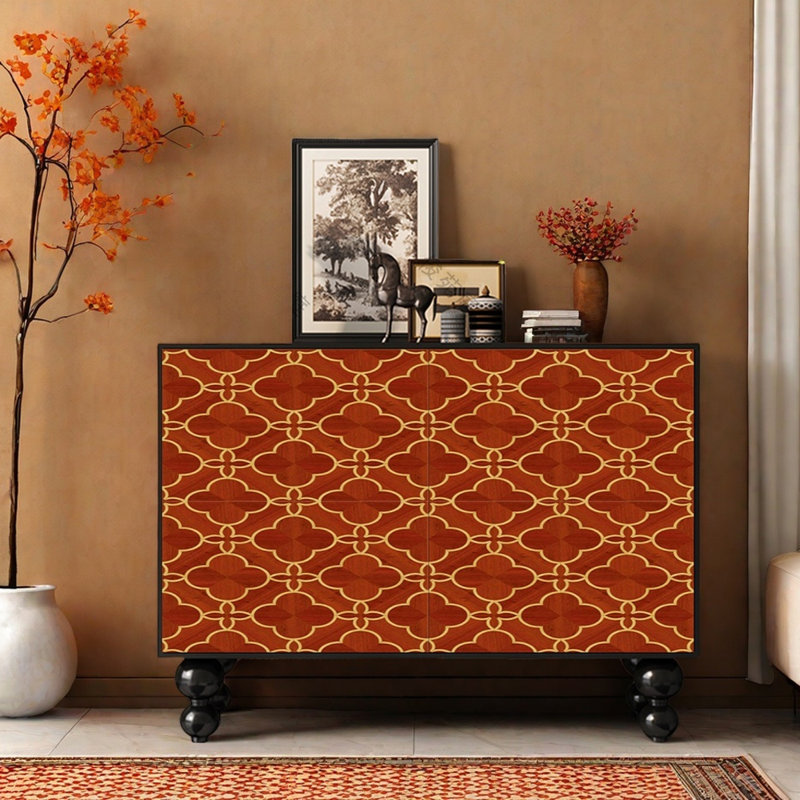 Console en bois massif de style Mid-Century